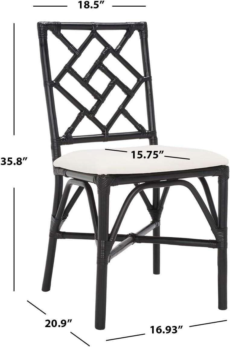Bhumi Accent Chair W/ Cushion - ACH6509 - Set of 2 - White/Black - Safavieh