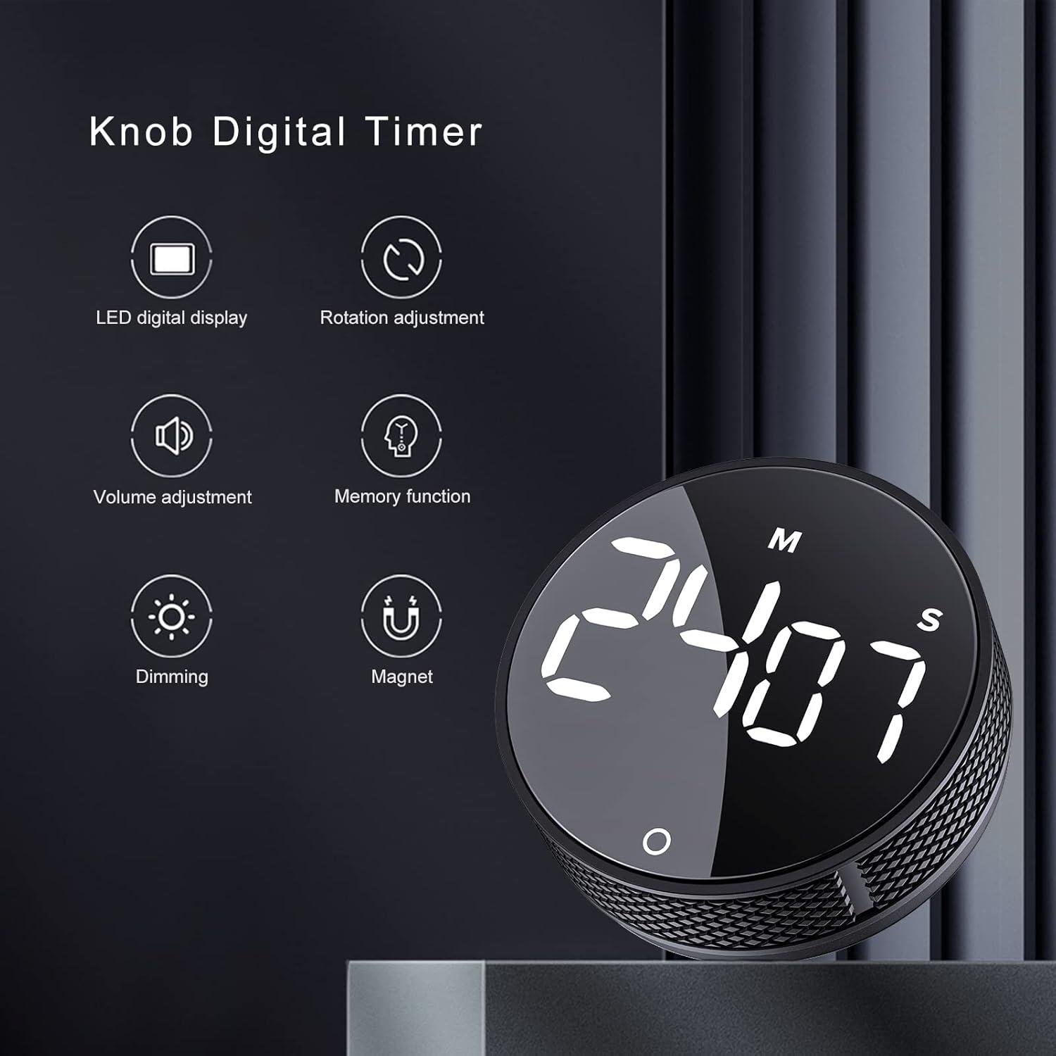 LED Digital Countdown Magnetic Alarm Clock Kitchen Study Cooking Timer F1E0