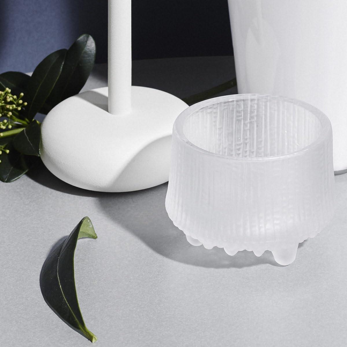 Matte Frosted Glass Tealight Candleholders, 3.3" x 3.3" x 2.5"