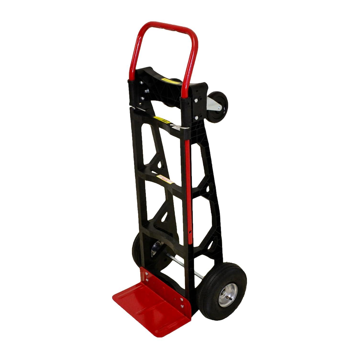 Milwaukee Hand Trucks Nylon Convertible Truck with 10? Pneumatic Tires