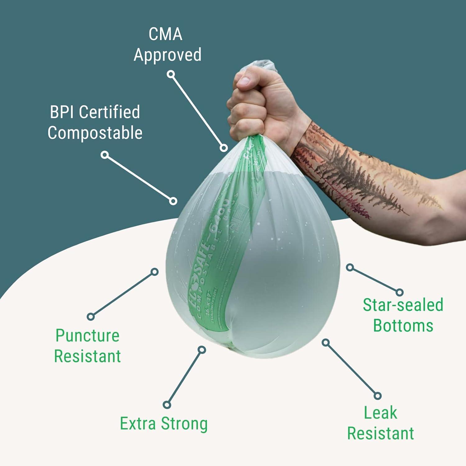 21x25" COMPOSTABLE BIN LINER, 0.6 MIL