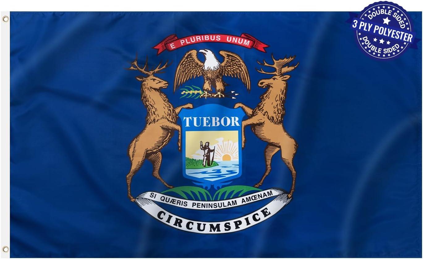 Louisiana State Flag 3x5 Double Sided Outdoor State Flags Heavy Duty 3 Ply with Durable Canvas Header and Brass Grommets Vivid Colors