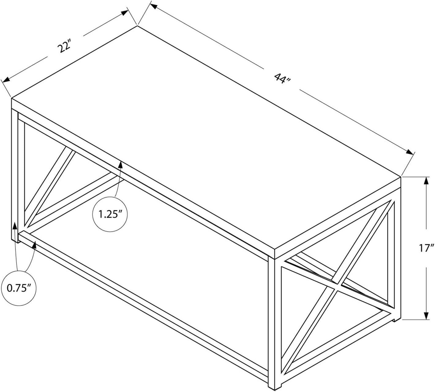 Monarch Specialties Coffee Table, Accent, Cocktail, Rectangular, Living Room, 44"L, Beige Laminate