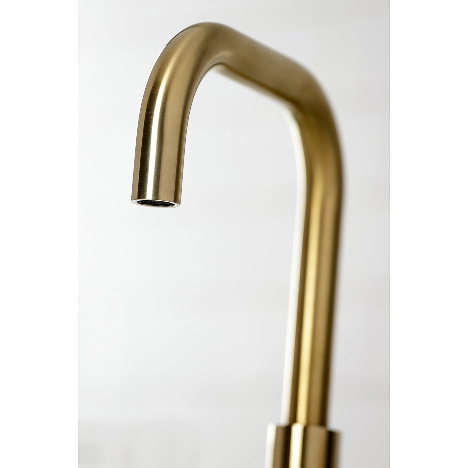 Kingston Brass Concord Two-Handle 3-Hole Deck Mount Widespread Bathroom Faucet with Brass Pop-Up Drain