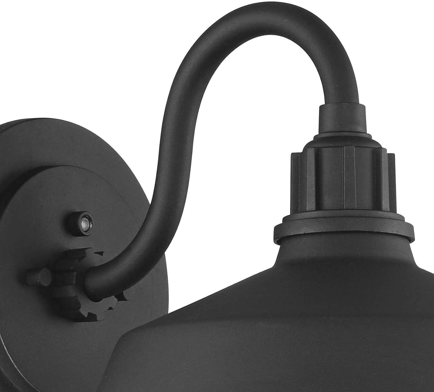 Franklin Iron Works Arnett Rustic Farmhouse Outdoor Barn Light Fixture Black Dusk to Dawn Gooseneck 10 1/2" for Post Exterior Barn Deck House Porch