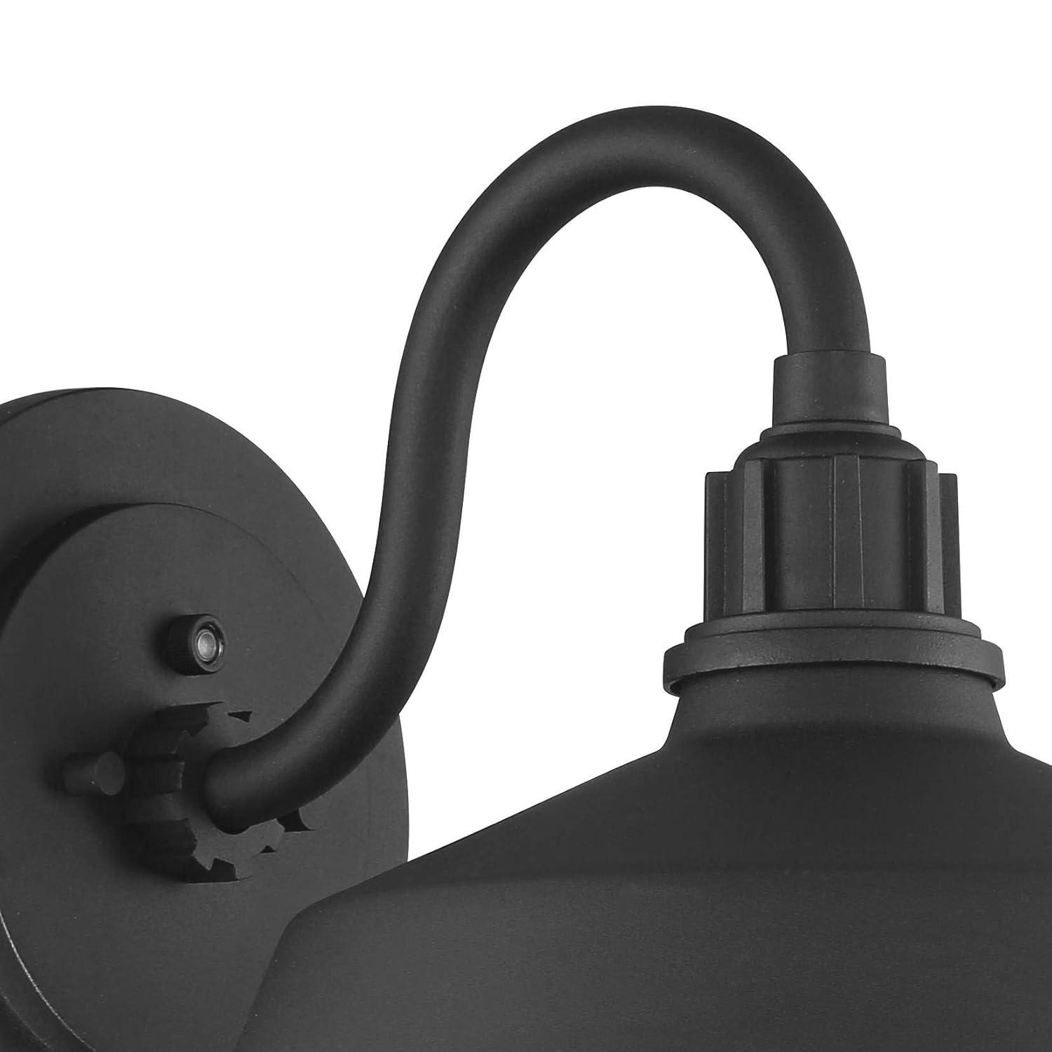 Franklin Iron Works Arnett Rustic Farmhouse Outdoor Barn Light Fixture Black Dusk to Dawn Gooseneck 10 1/2" for Post Exterior Barn Deck House Porch