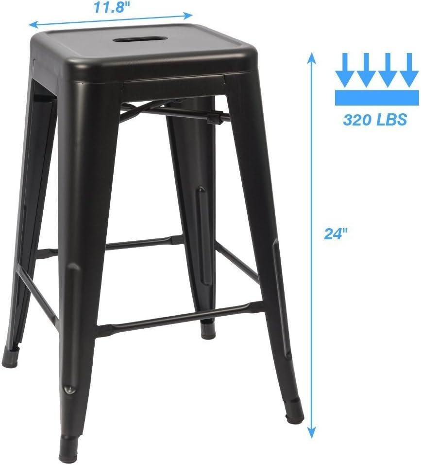 Williston Forge Kohki 24" Counter Stool Metal Bar Stools Counter Height Barstools Backless Indoor/Outdoor Bar Stools Kitchen Counter Stools Chairs(Set of 4)