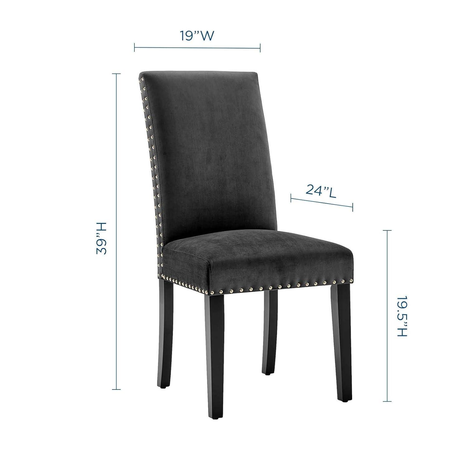 Modway Silver Orchid Lind Velvet Nailhead Trim Dining Side Chairs by Modway | Wayfair