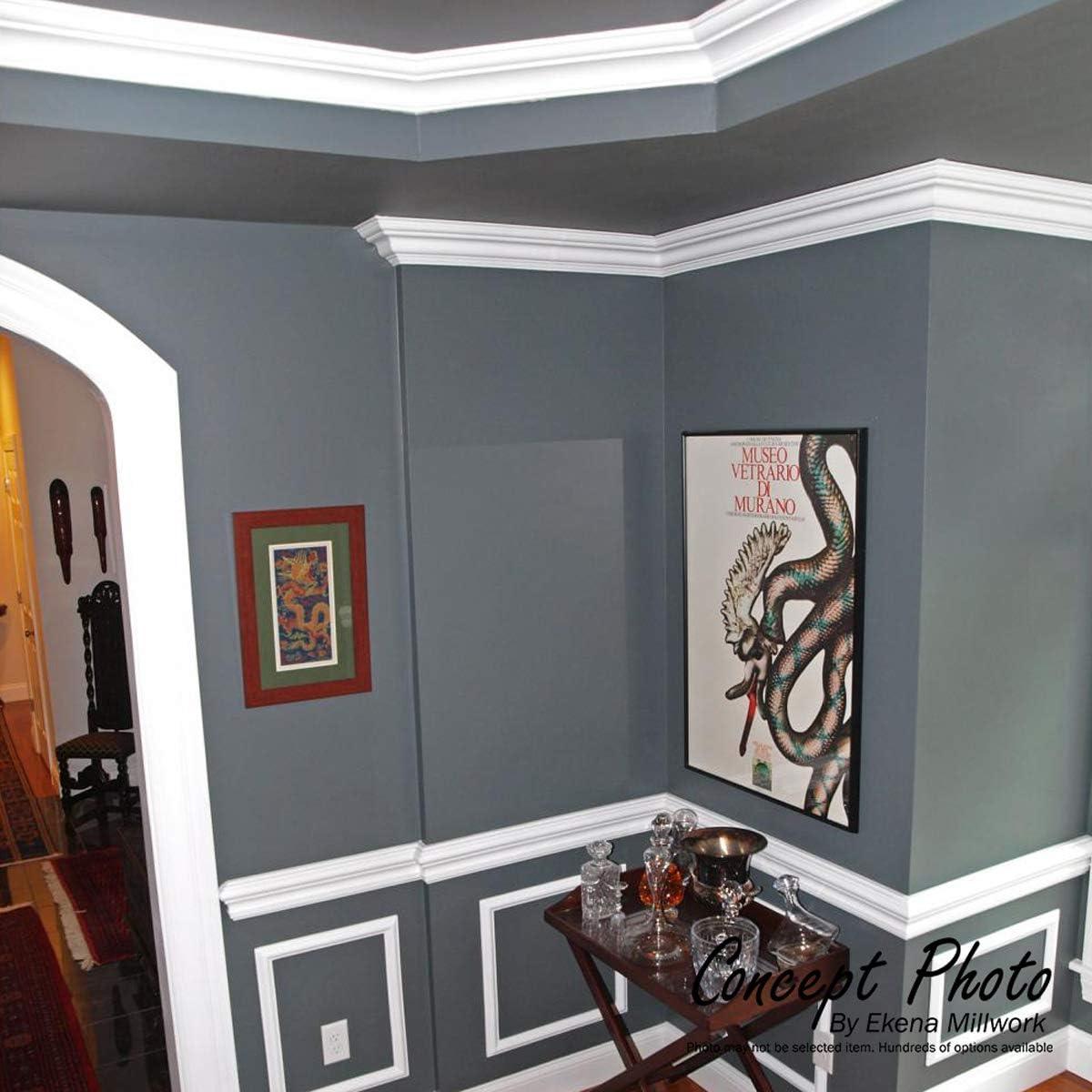 Ekena Millwork 3 1/2"H x 3/4"P x 94 1/2"L Benson Acanthus Leaf Chair Rail