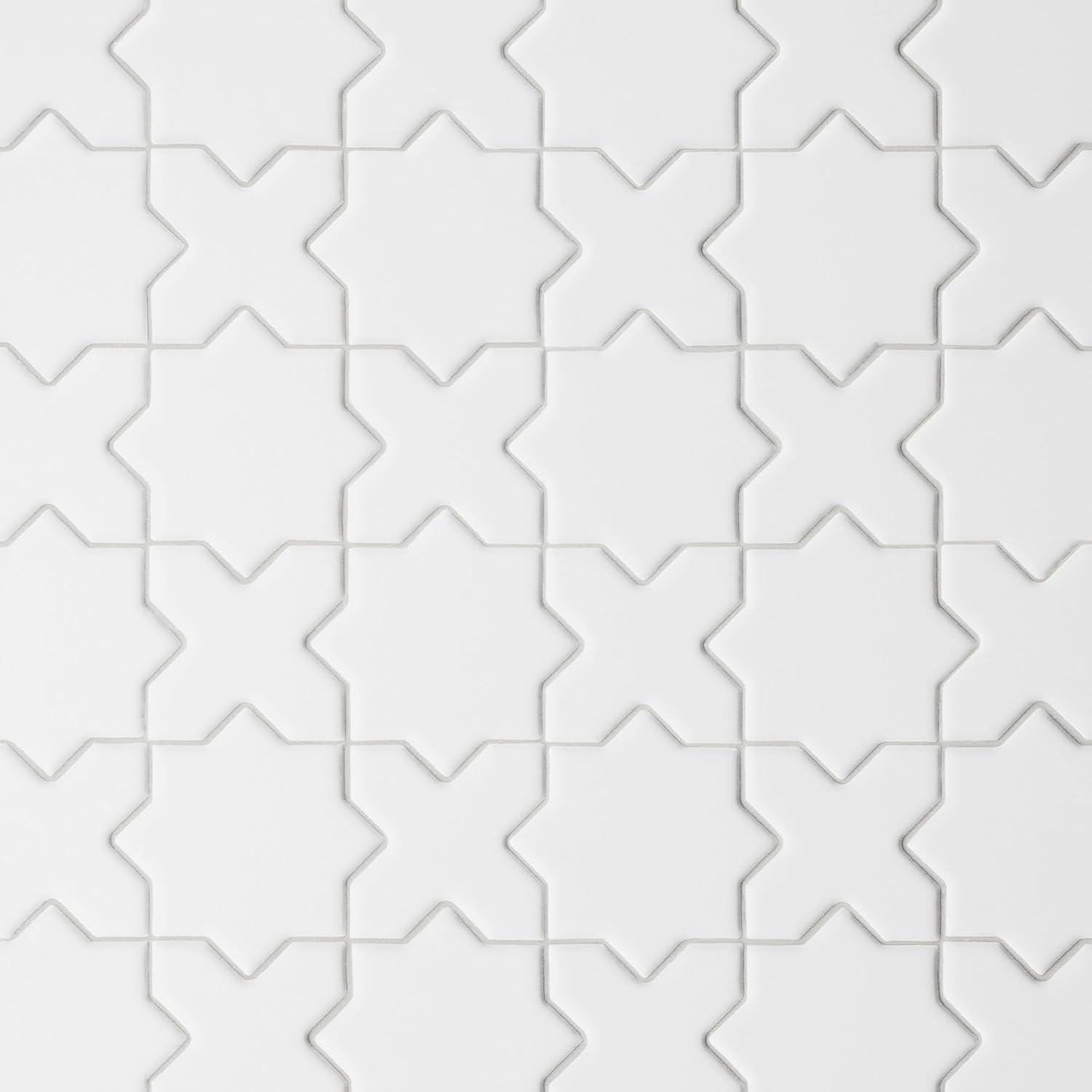 Le Cafe 2" x 2" Cross and Star Matte Porcelain Mosaic Tile