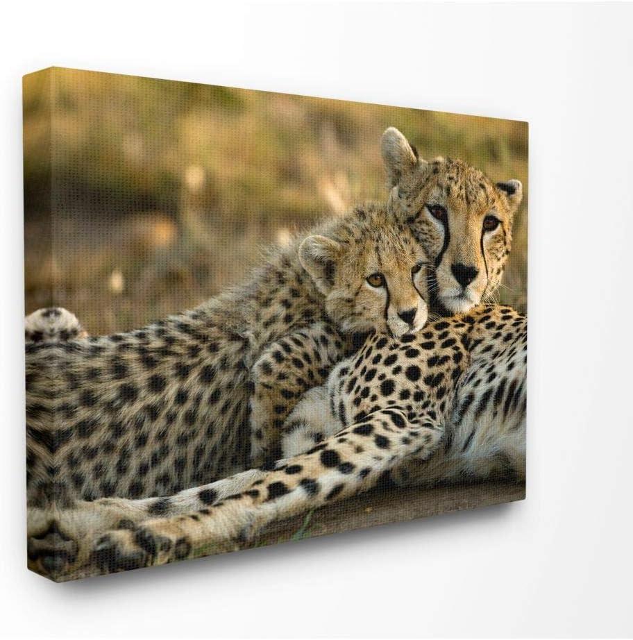 Cheetah Family Mother with Cub 36" x 48" Canvas Wall Art