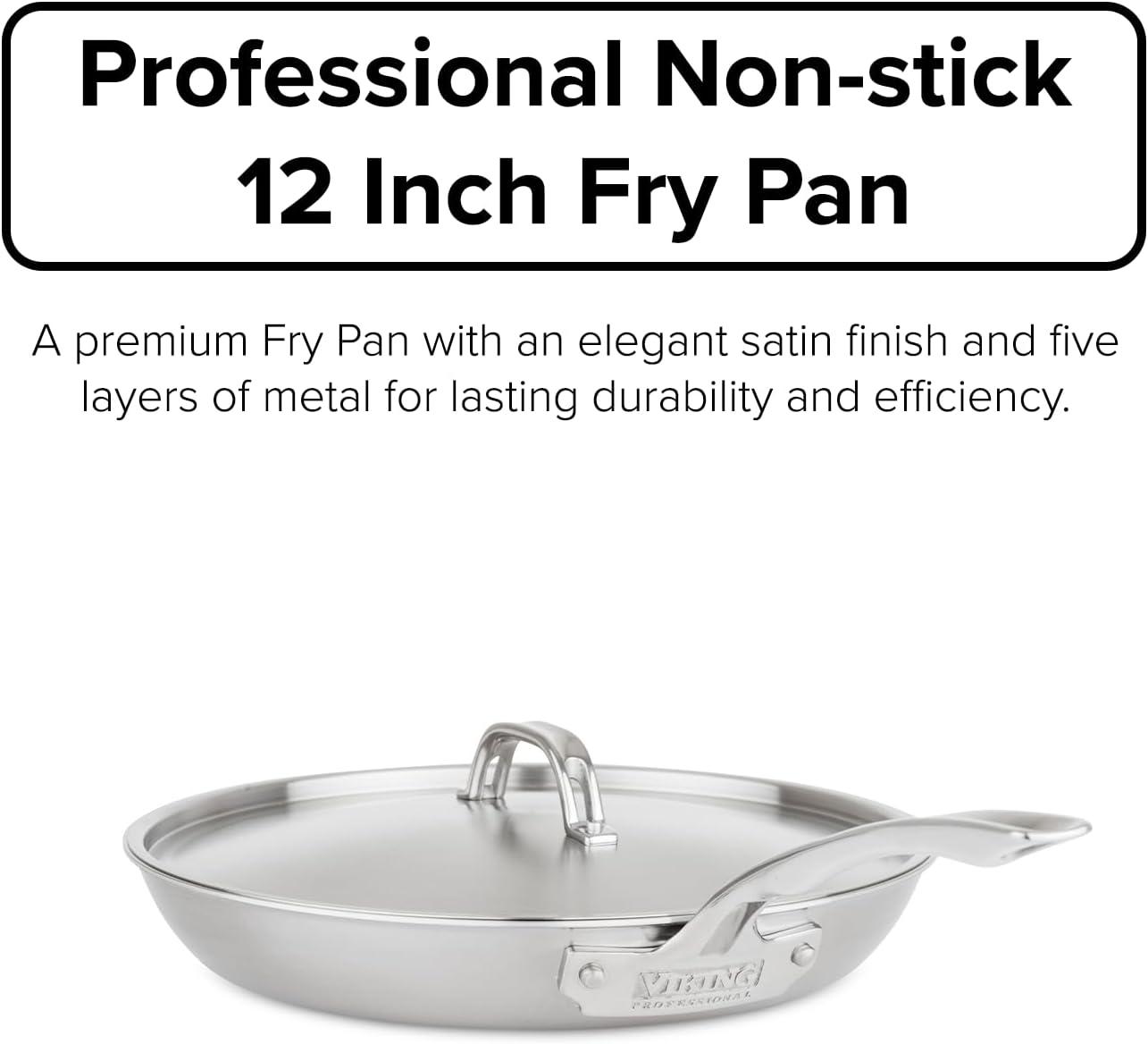 Viking 12" Stainless Steel Nonstick Fry Pan with Lid