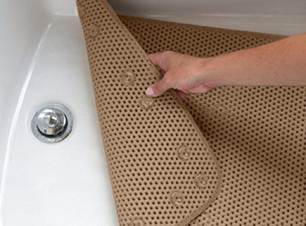 Deluxe Bathtub Mat Non Slip, Soft Foam Bath Mats for Bathroom Tub, Bathtub Mat with Drain Holes, Suction Cups- 36” X 17” - Red