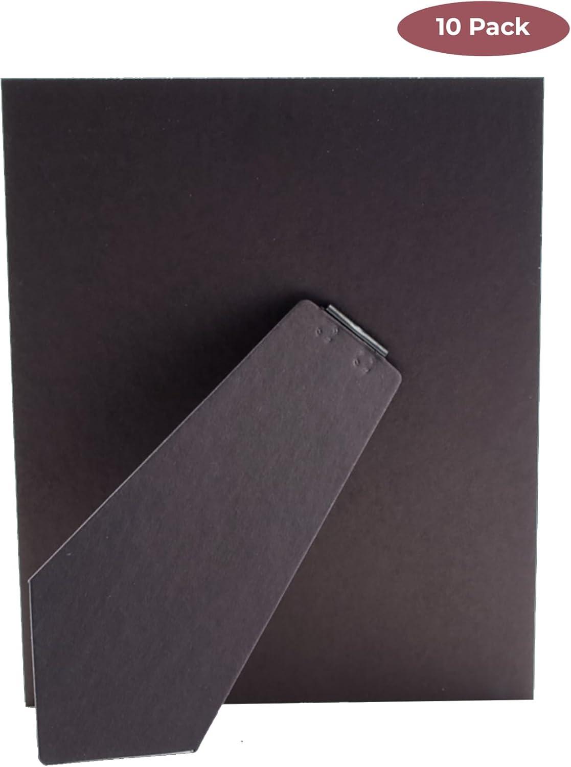 10 Pack of 8.5x11 Cardboard Easel Backs with 2 Metal Hangers for Tile, Art, or Picture frames