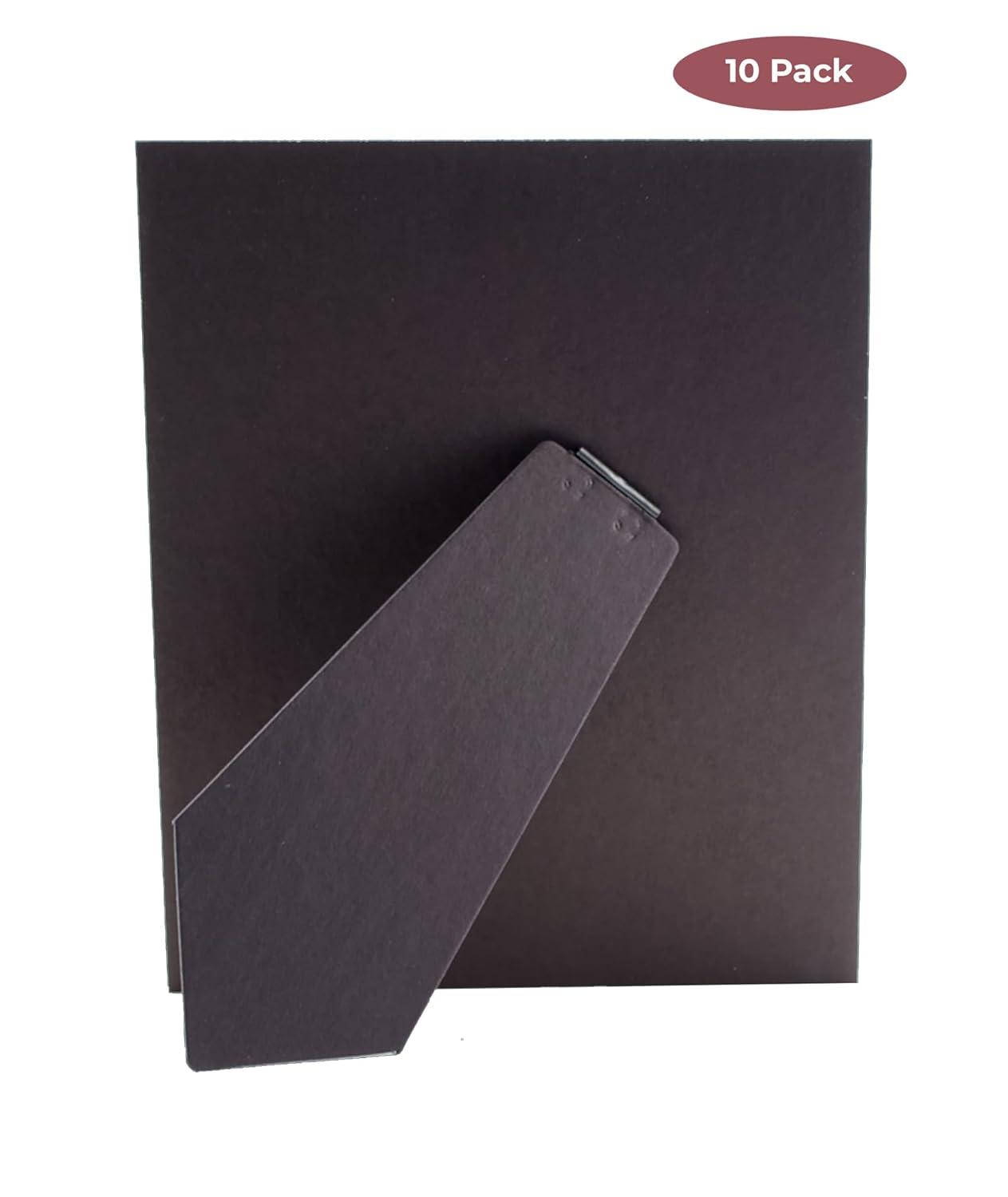 10 Pack of 8.5x11 Cardboard Easel Backs with 2 Metal Hangers for Tile, Art, or Picture frames