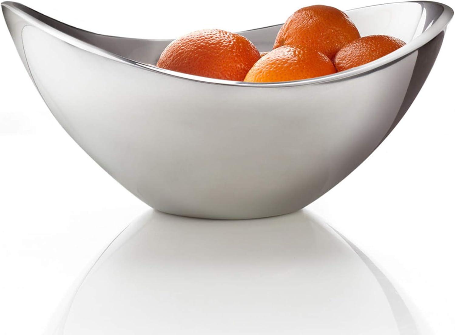 Elegant 9" Metallic Alloy Serving Bowl for Desserts and Appetizers