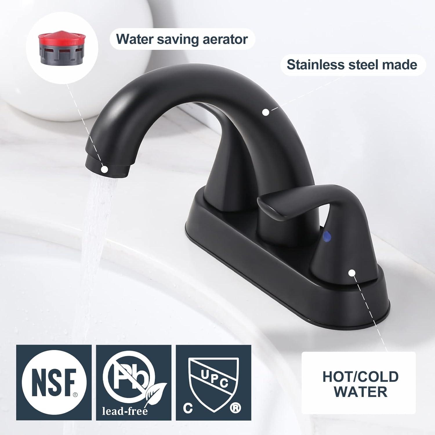 1.2 Flow Centerset Bathroom Sink Faucet with Drain