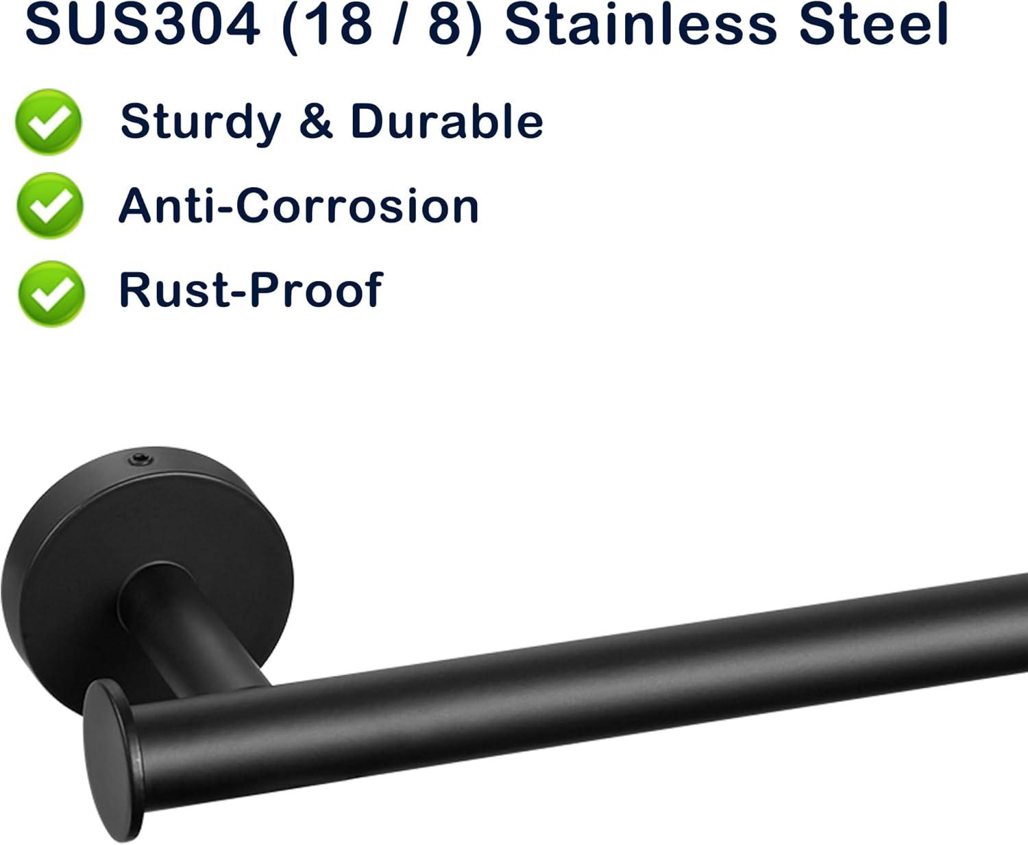16" Towel Bar Rail Brushed Nickel Wall Mounted Towel Holder Bathroom Kitchen Cloths Hanger 304 Stainless Steel