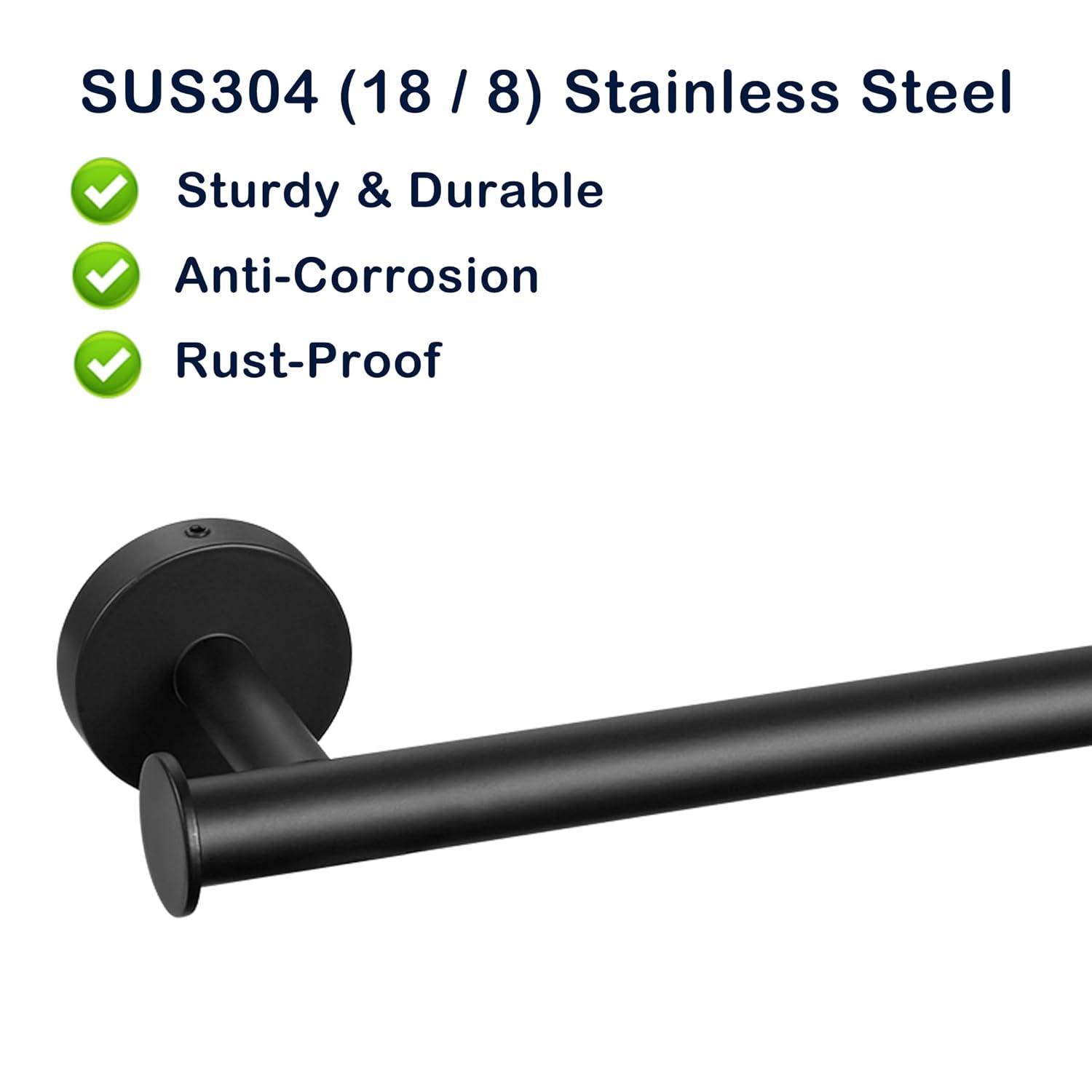16" Towel Bar Rail Brushed Nickel Wall Mounted Towel Holder Bathroom Kitchen Cloths Hanger 304 Stainless Steel