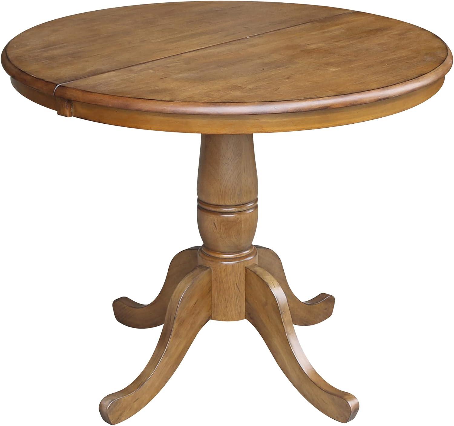 36" Round Dining Table with 12" Leaf - International Concepts