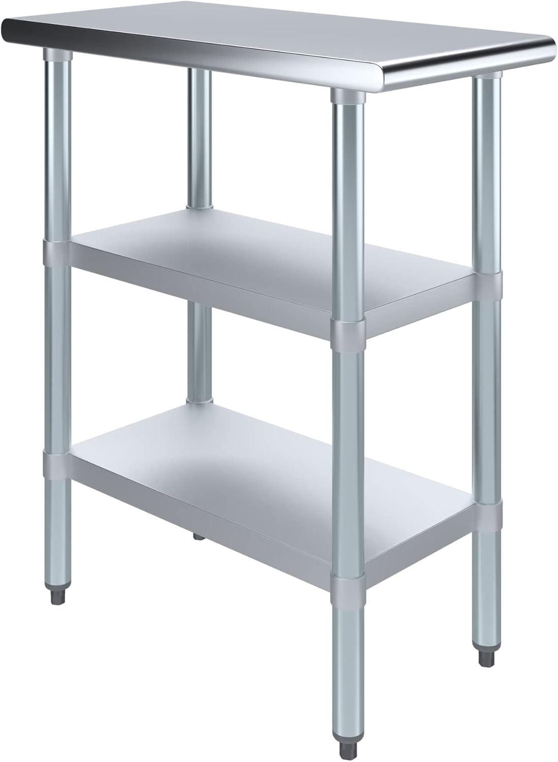 Stainless Steel Work Table with 2 Shelves