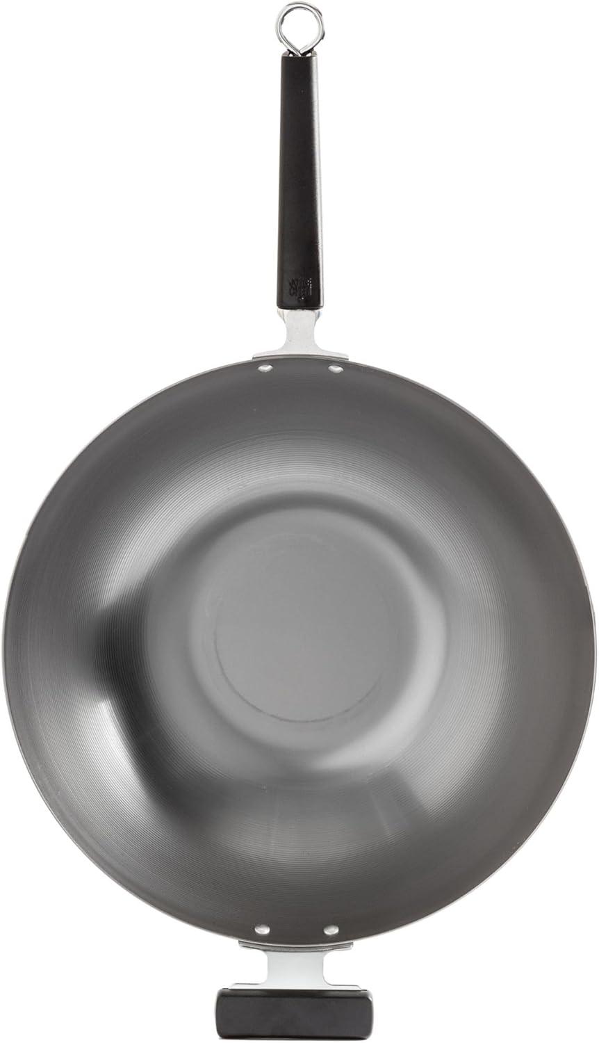 Joyce Chen Professional Series 14-Inch Uncoated Carbon Steel Flat Bottom Wok with Phenolic Handles