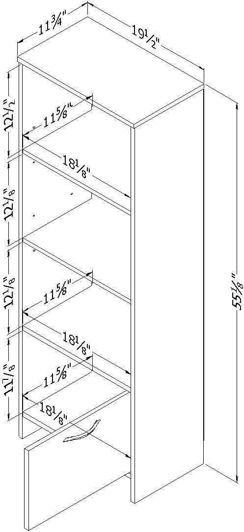 Step One 55.25" H x 19.5" W Standard Bookcase