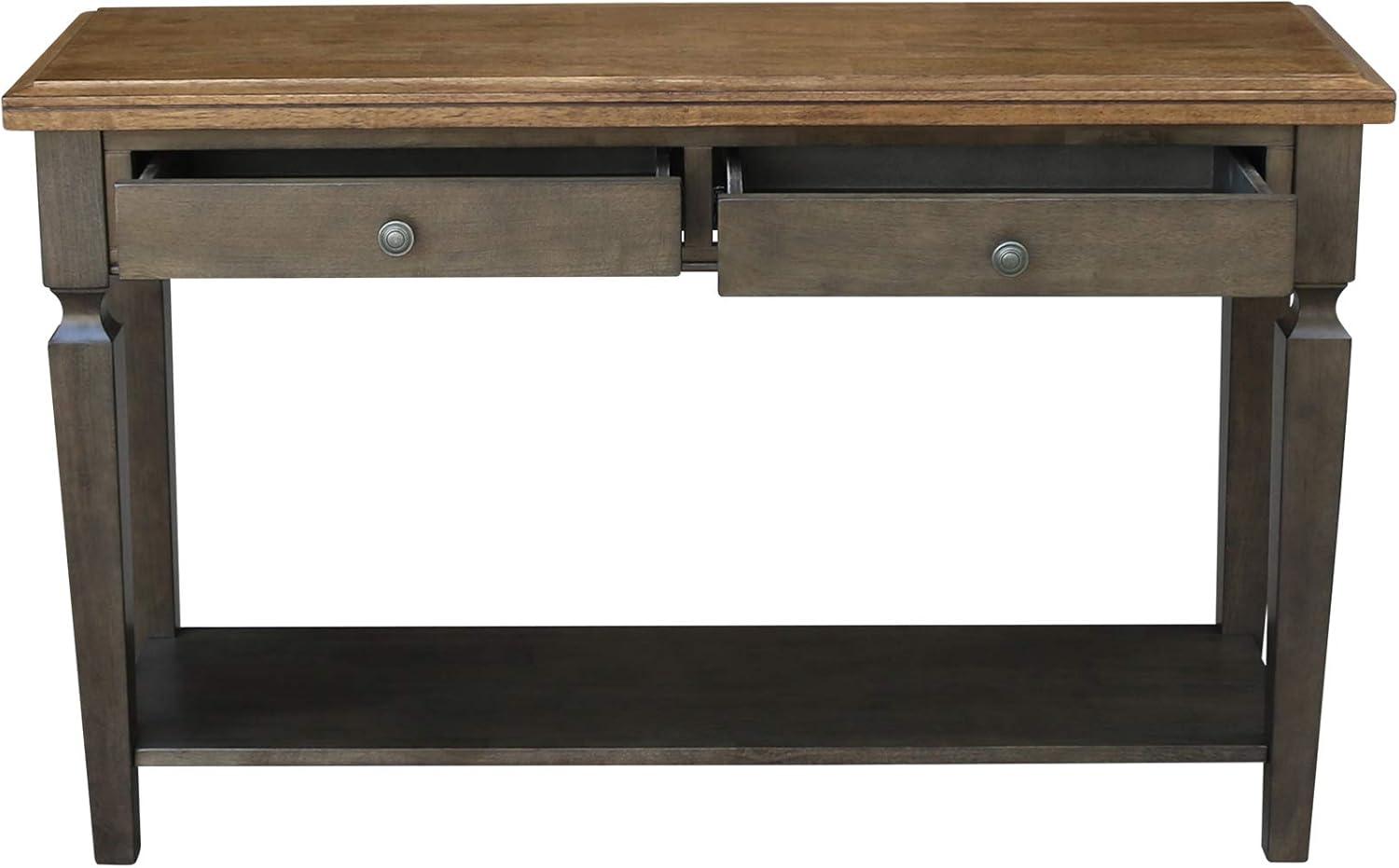 Vista Solid Wood Console/Sofa Table in Hickory/Washed Coal