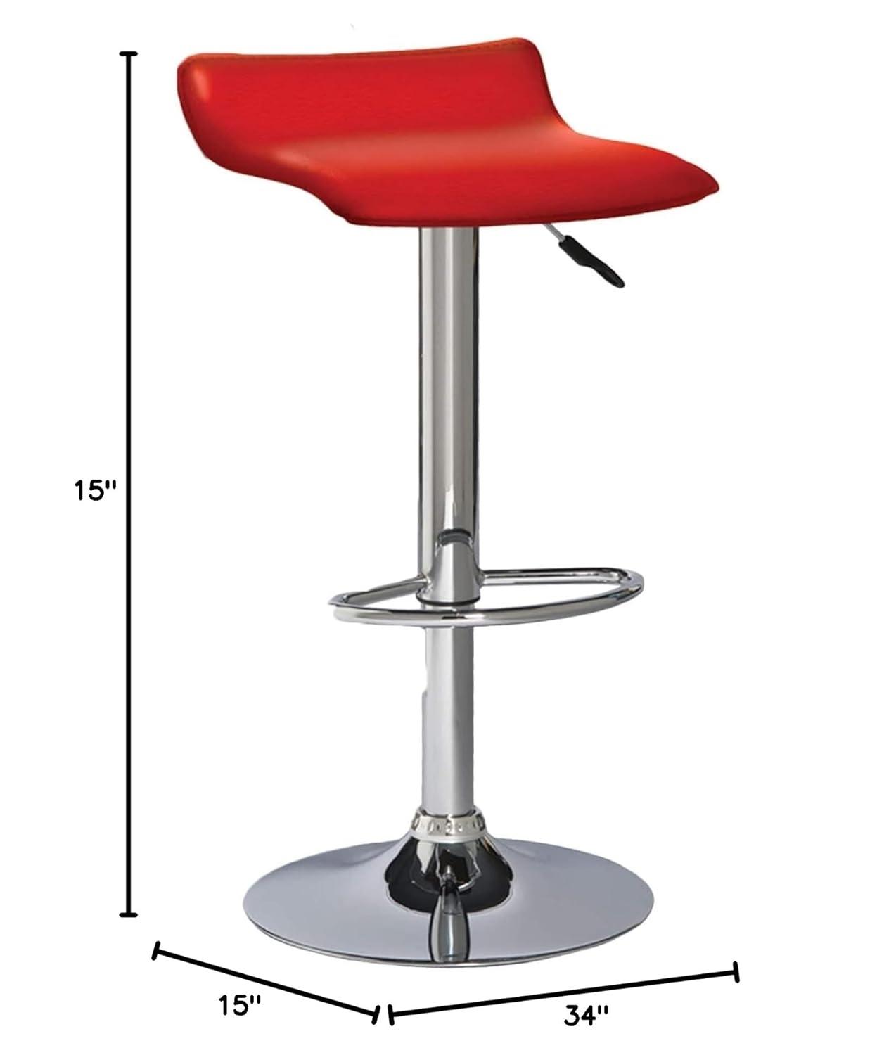 Leick Home 10042GR Adjustable Swivel Stool with Chrome Base, Set of 2, Gray