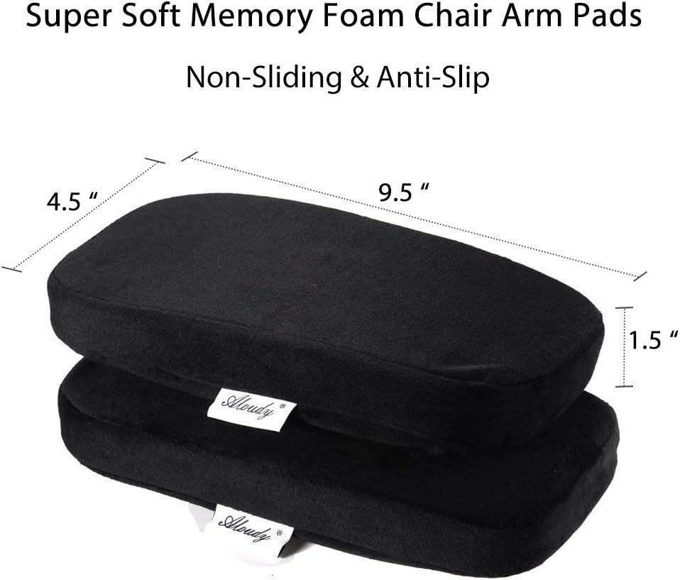 Black Memory Foam Adjustable Office Chair Armrest Pads