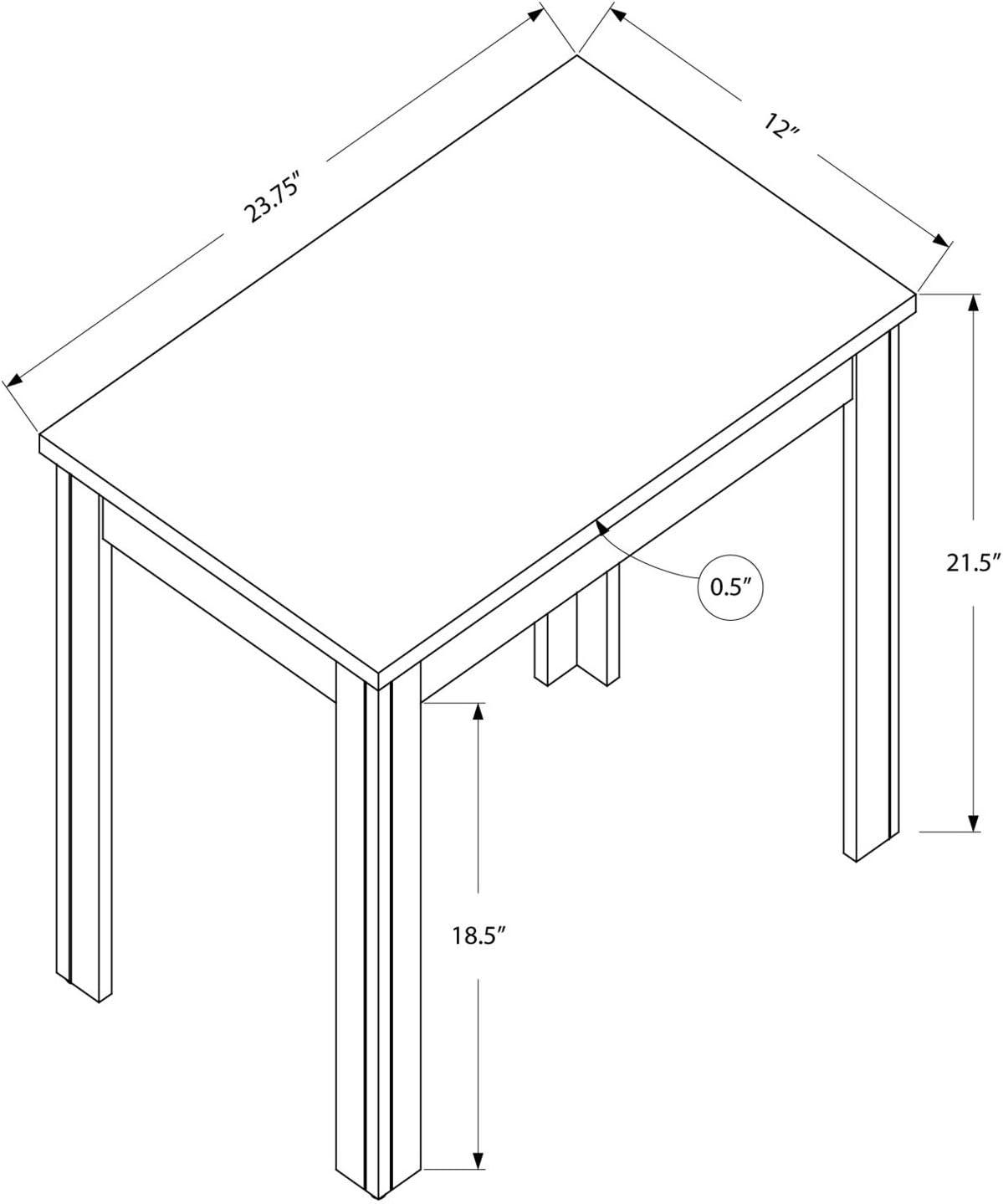 Monarch Specialties  Black Oak Accent Side Table - Black