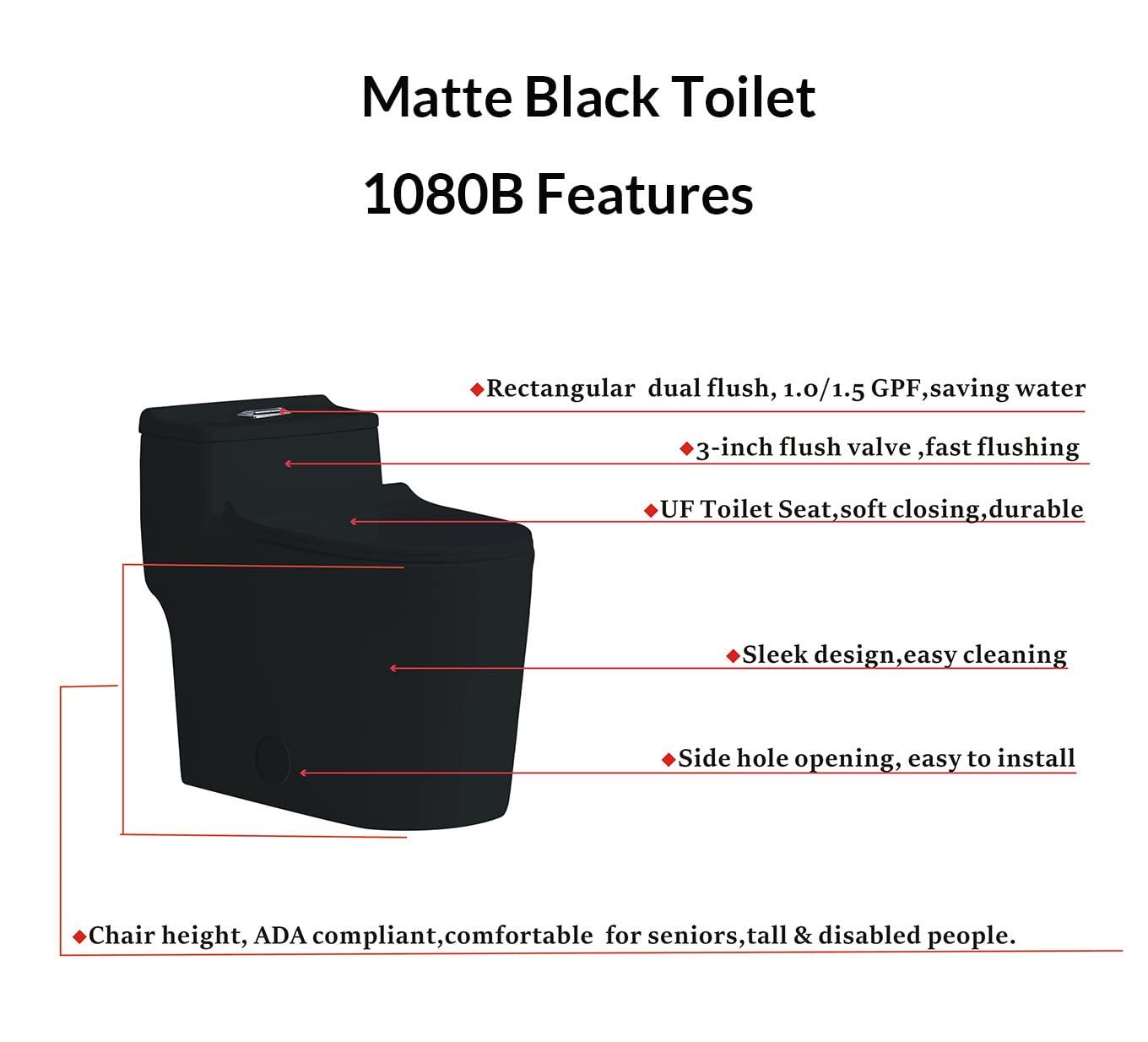 SouNor 1.6 Gallons GPF Elongated Chair Height Floor Mounted One-Piece Toilet (Seat Included)