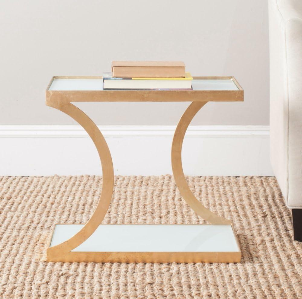 SAFAVIEH Sullivan Gold Leaf Accent Table Gold / White