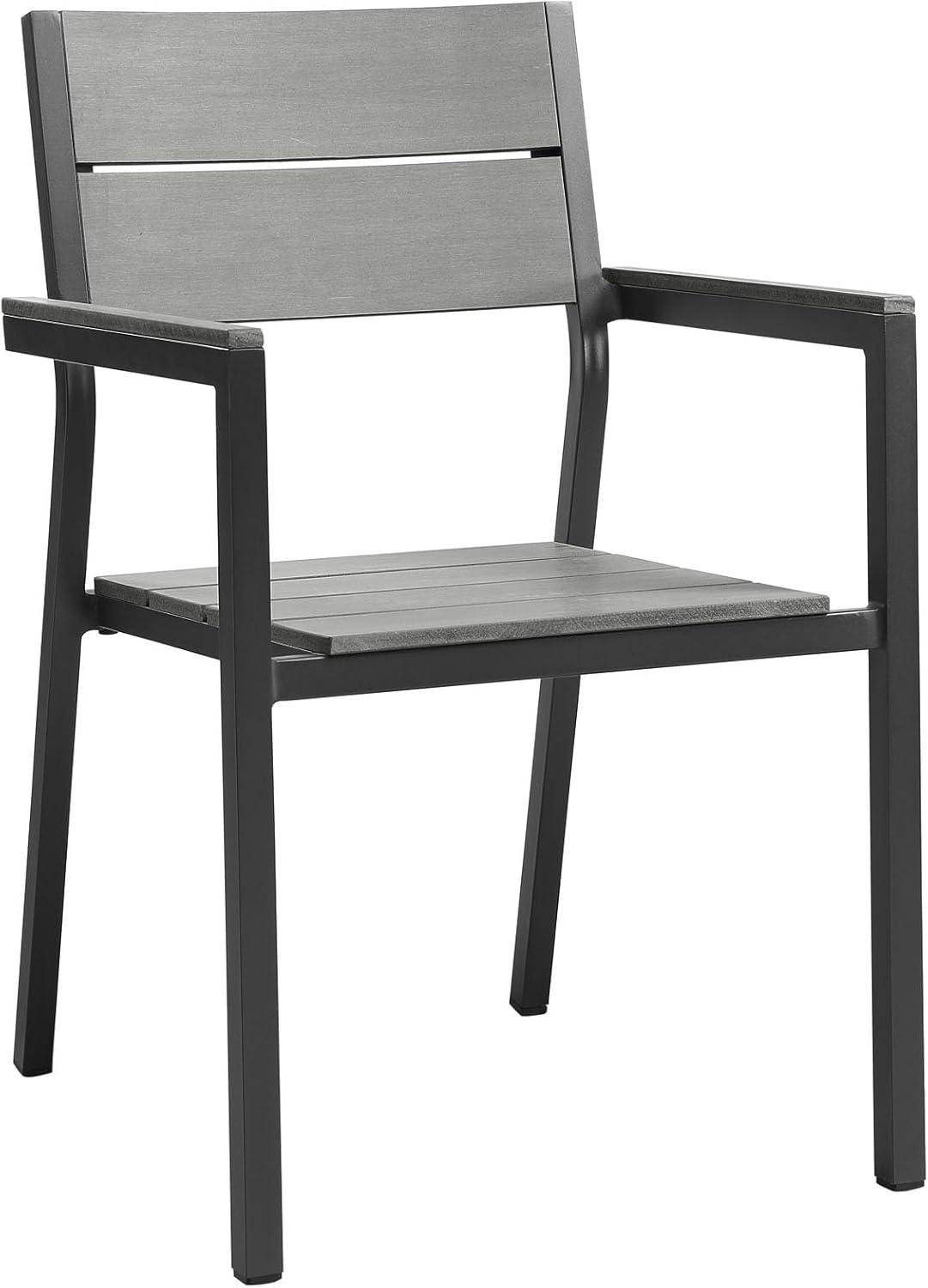 Modway Maine Aluminum Outdoor Patio Two Arm Chairs