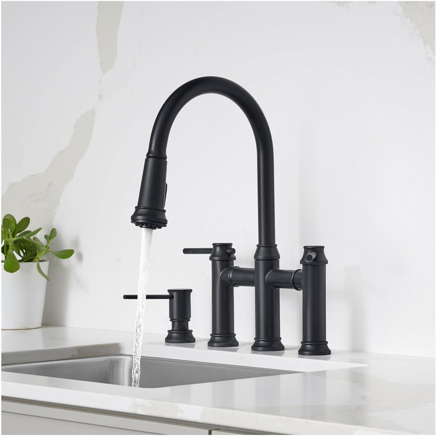 Empressa Pull Down Dual Spray Bridge Faucet