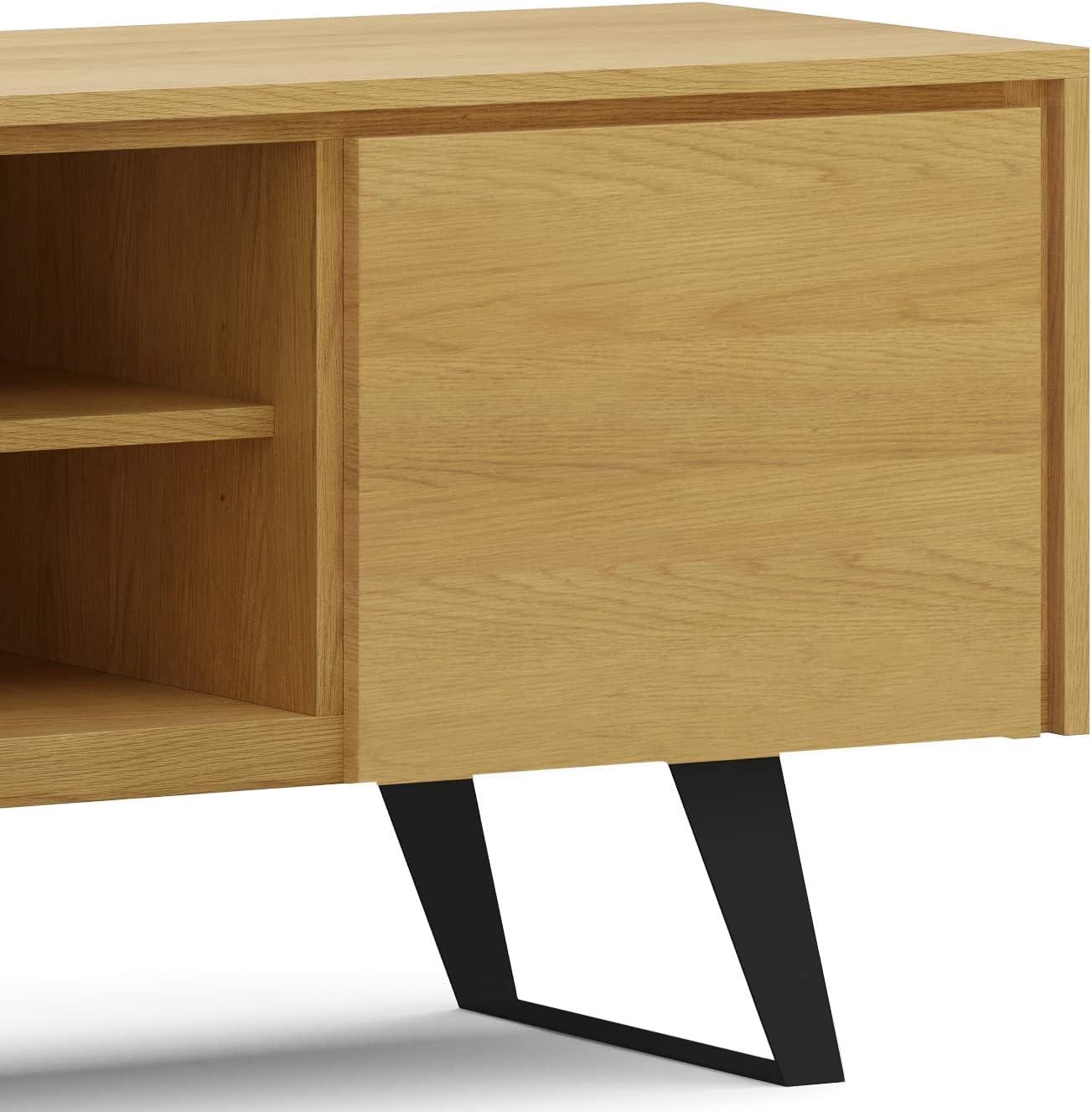 Lowry Modern Industrial Oak Veneer TV Stand with Storage