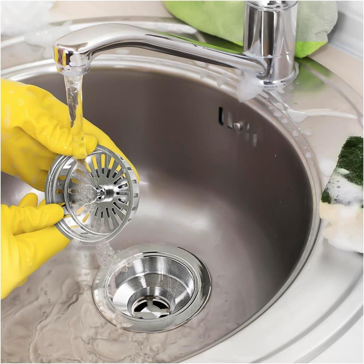 Highcraft 97353 Kitchen Sink Basket Strainer Replacement for Kohler Style Drains Stainless Steel Stopper (Can Vary in 2 Styles)