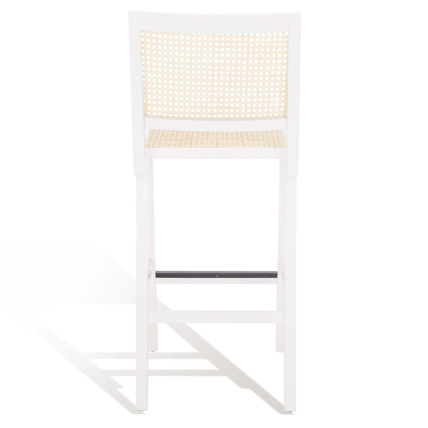 Hattie French Cane Barstool - SFV4140 - White/Natural - Safavieh Couture