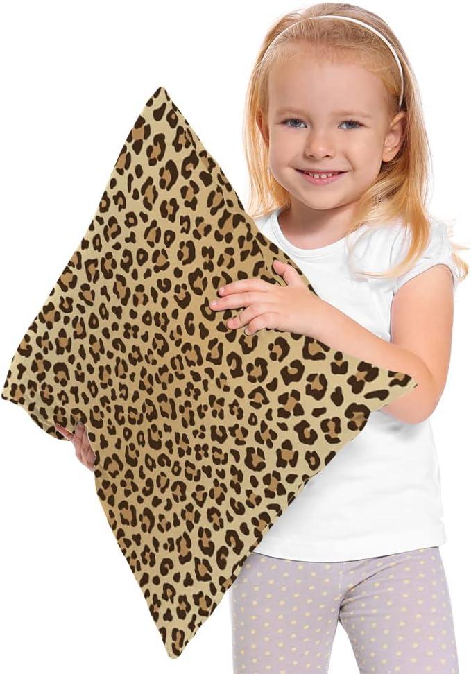 Leopard Print Cotton Polyester Square Throw Pillow