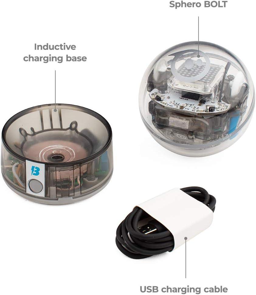 Sphero BOLT: App-Enabled Robot Ball with Programmable Sensors + LED Matrix, Infrared & Compass - STEM Educational Toy for Kids - Learn JavaScript, Scratch & Swift