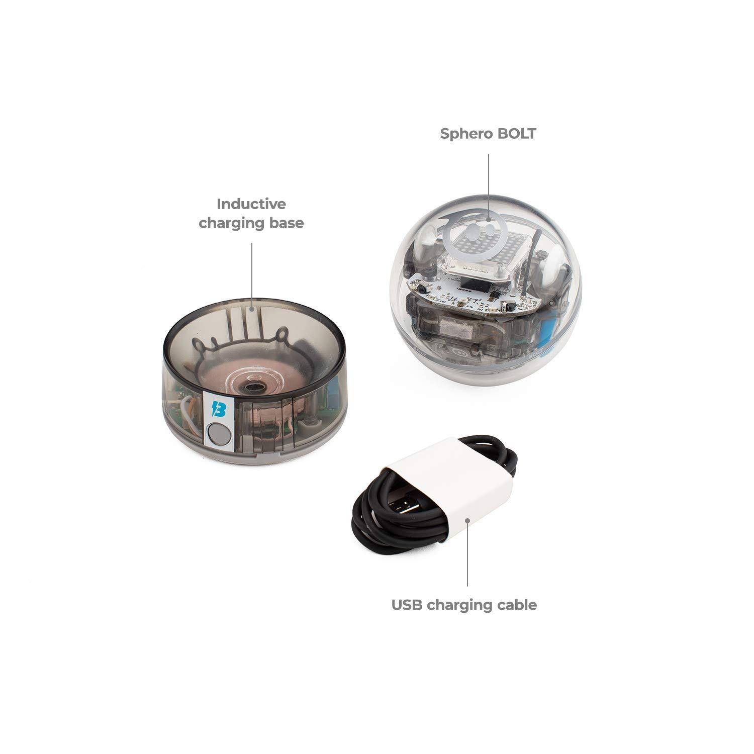 Sphero BOLT: App-Enabled Robot Ball with Programmable Sensors + LED Matrix, Infrared & Compass - STEM Educational Toy for Kids - Learn JavaScript, Scratch & Swift