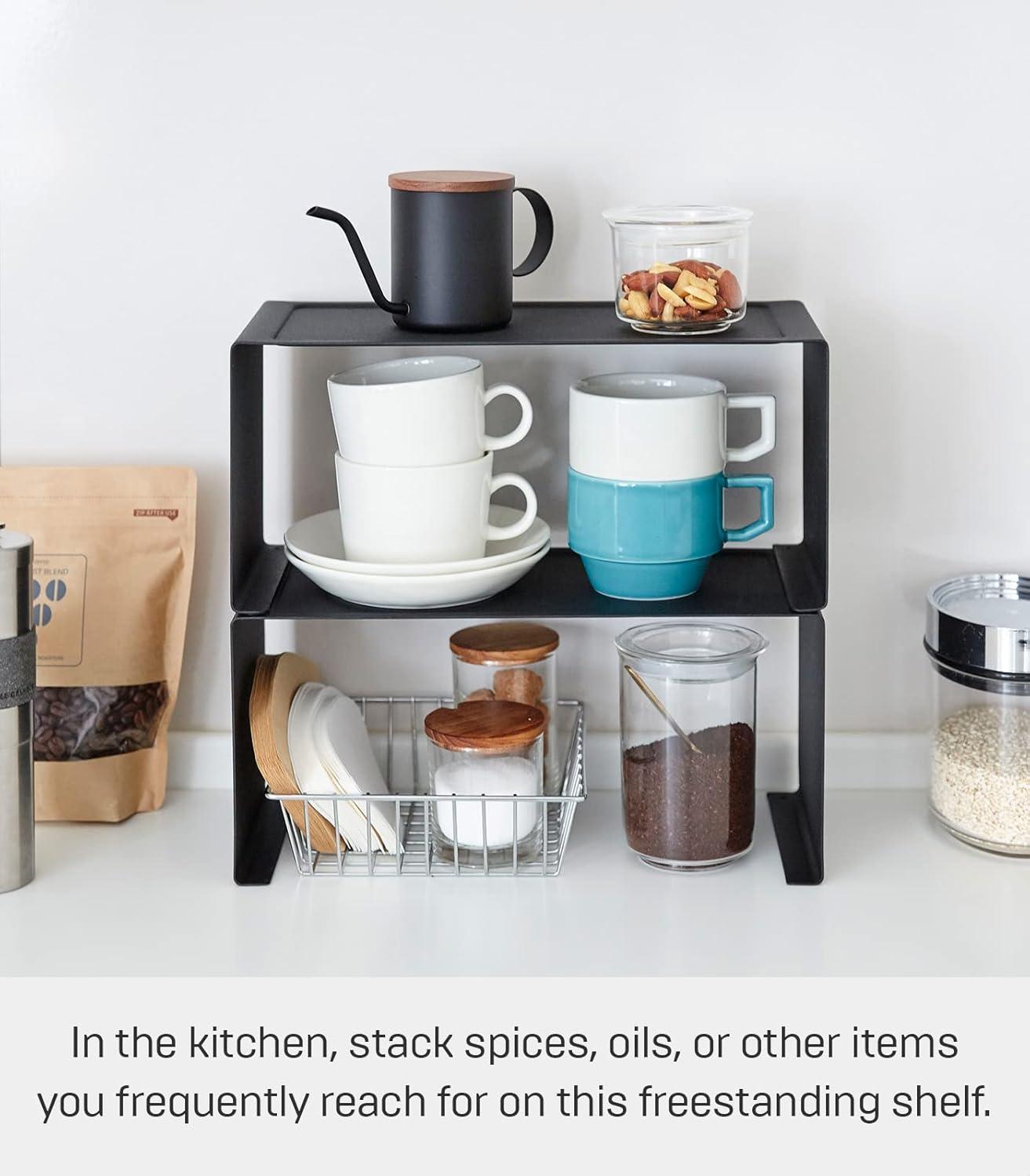 Yamazaki Tower Black Small Kitchen Rack