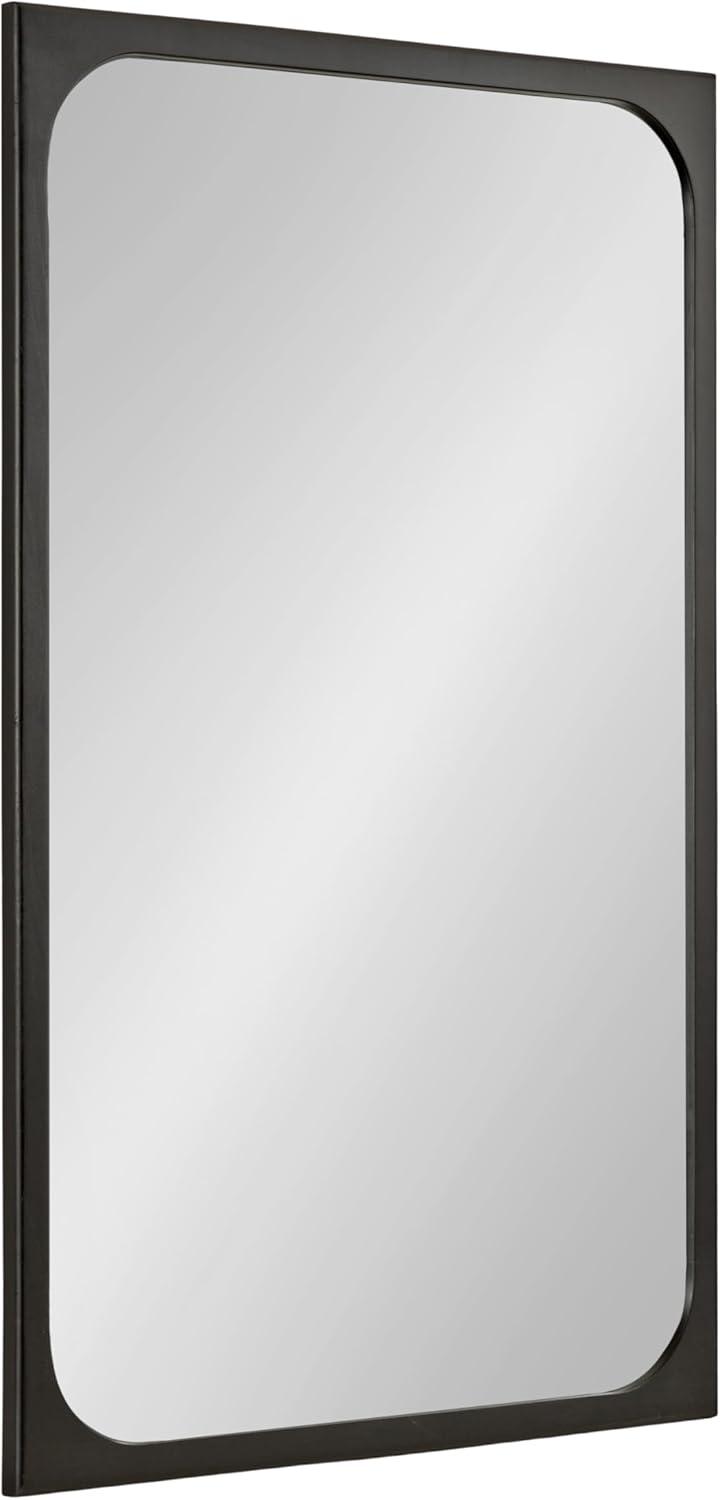 Kate & Laurel All Things Decor 24"x36" Kenai Framed Wall Mirror Walnut Brown: Modern Rectangular Design, No Assembly Required