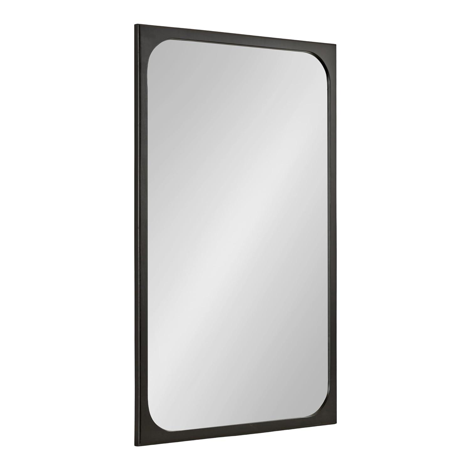 Kate & Laurel All Things Decor 24"x36" Kenai Framed Wall Mirror Black: Modern Rectangular Design, No Assembly Required
