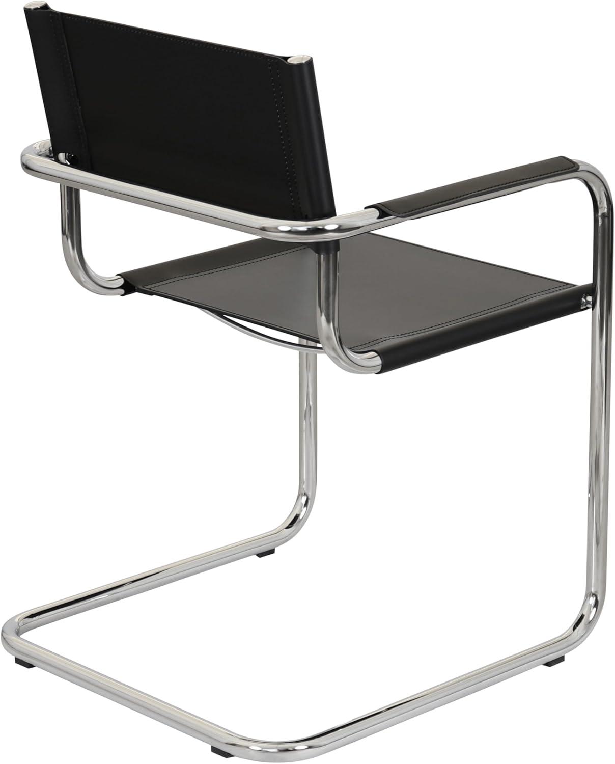 Breuer Chair Company Mart Stam Cantilever Armchair Arm Chair w/ Chrome-Plated Steel Frame (Various Bonded Leather Colors)