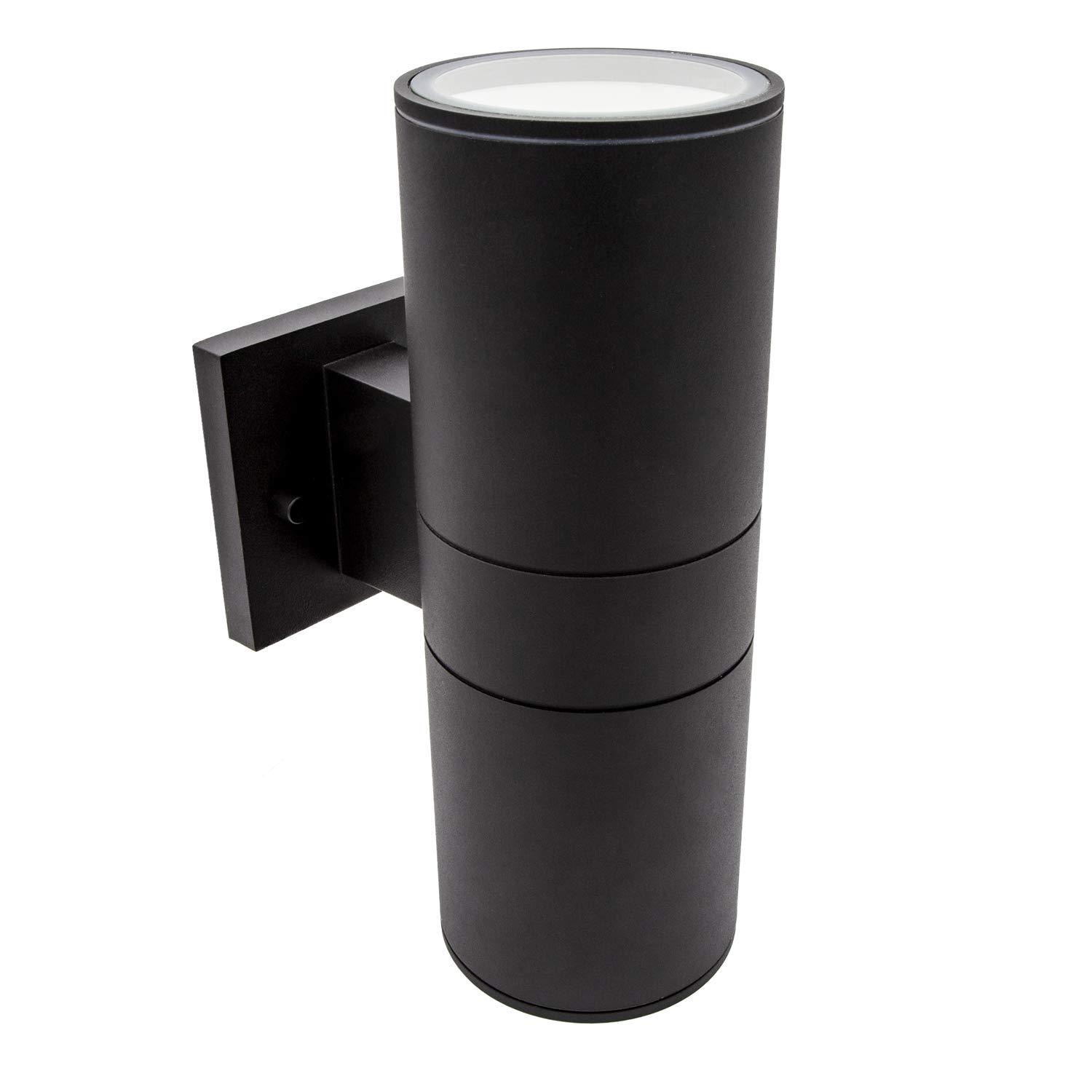 Maxxima Cylinder LED Outdoor Wall Light - Modern Wall Wash Up and Down Porch Light, 24 Watt, 3000K Warm White,