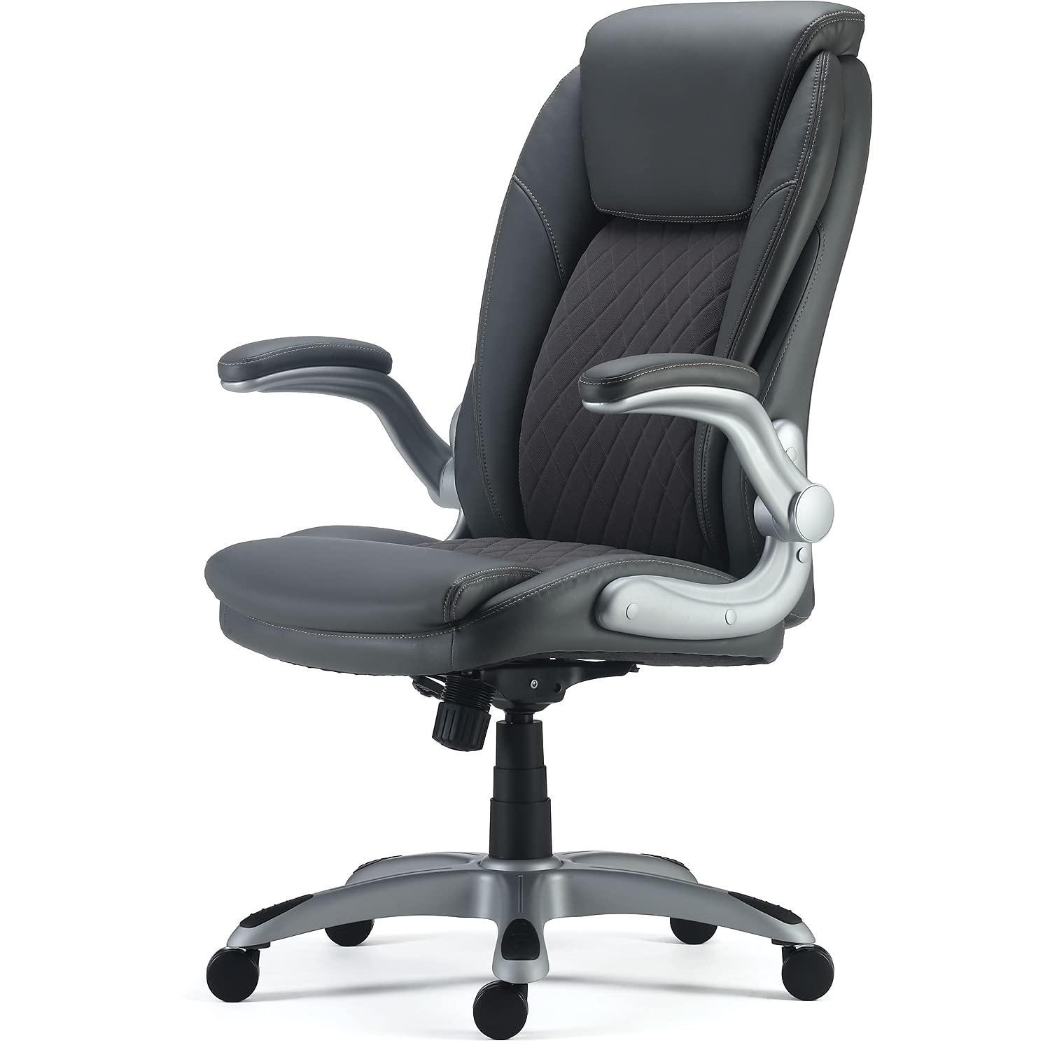 Staples Sorina Bonded Leather Chair Grey 2/Pack 58263VS