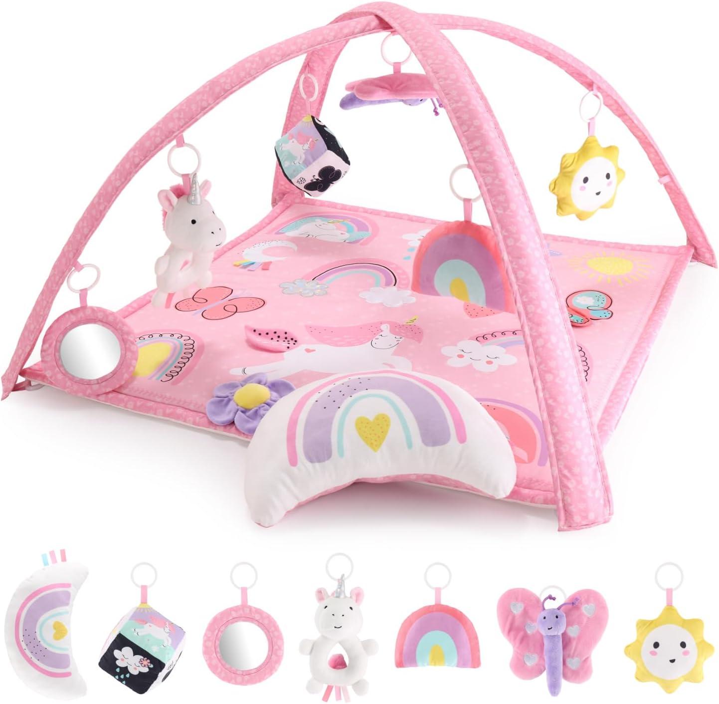 The Peanutshell Rainbow Paradise 7-in-1 Activity Gym & Play Mat for Baby