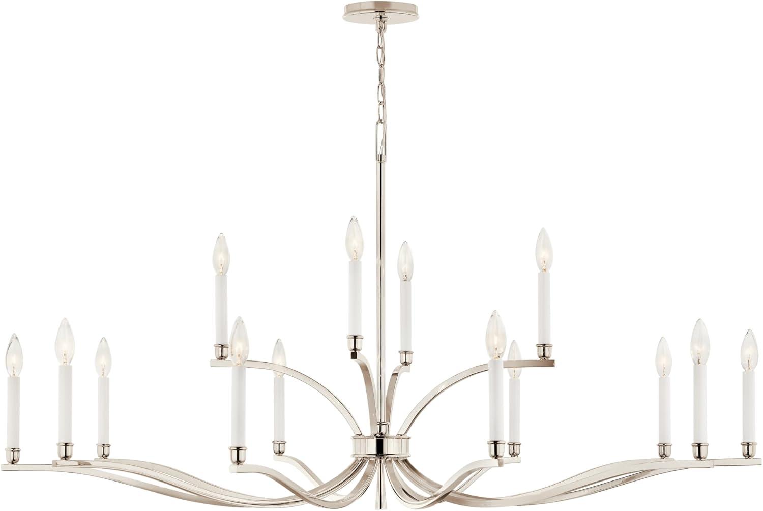 Kichler 52698 Malene 14 Light 53" Wide Taper Candle Style Chandelier - Nickel