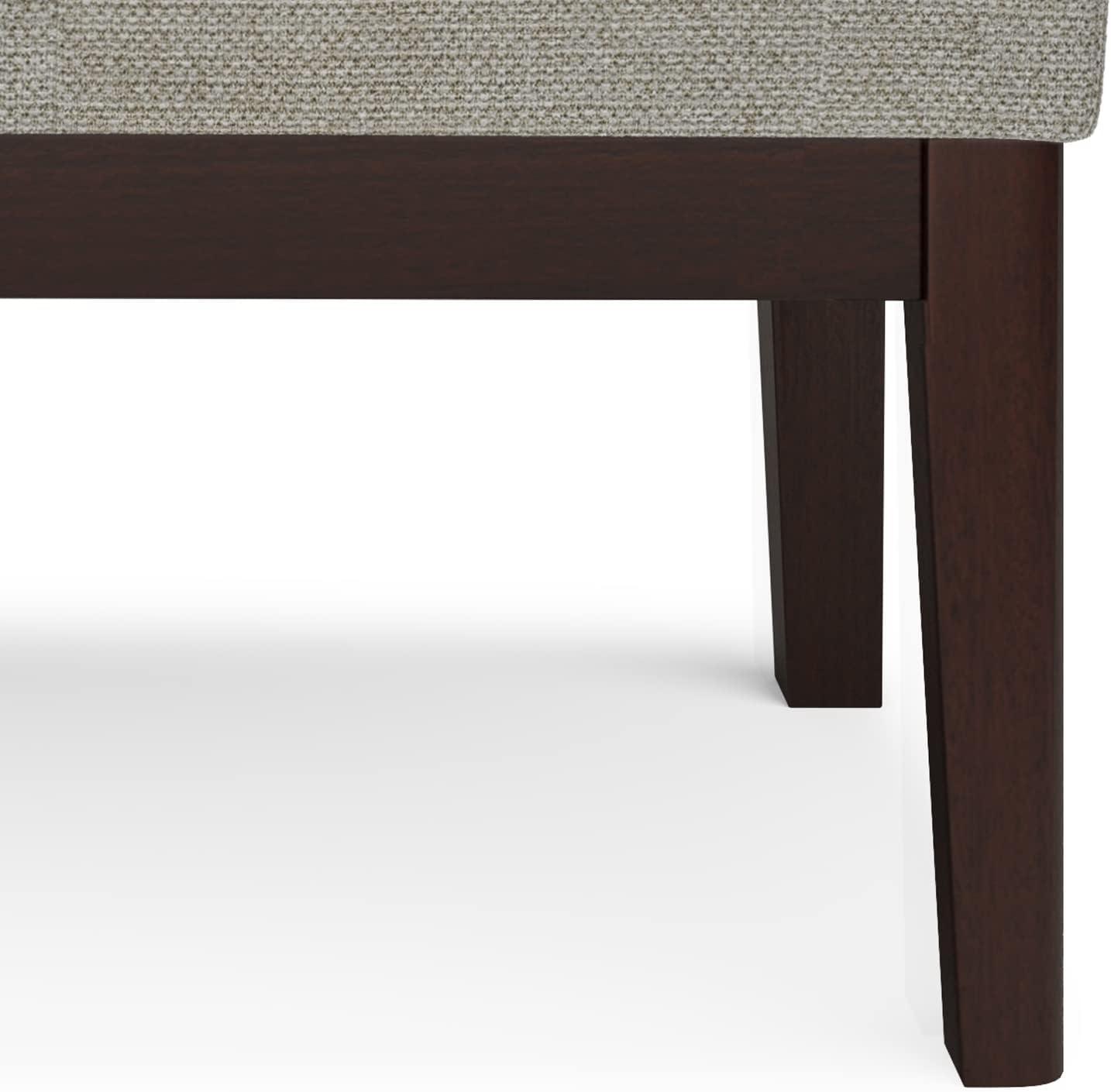 Simpli Home Carlson Small Mid-Century Ottoman Bench with Upholstered Seat